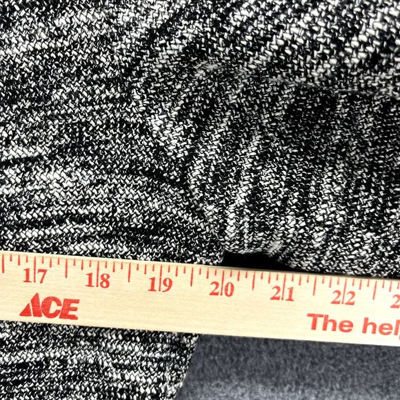 Karl Lagerfeld Jacket Womens XL Tweed Full Zip Blazer Raw Hem Black White - Picture 7 of 14